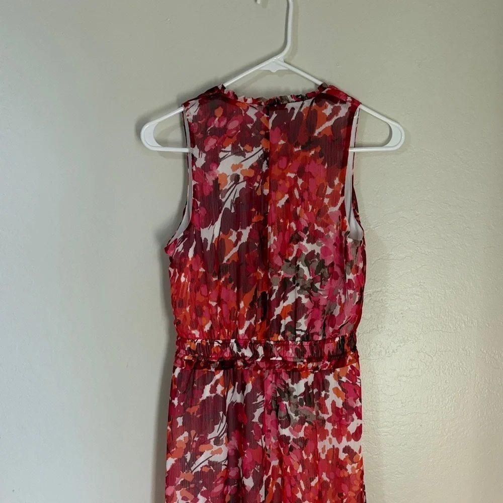 Maggy London Vibrant Red Floral Maxi Dress